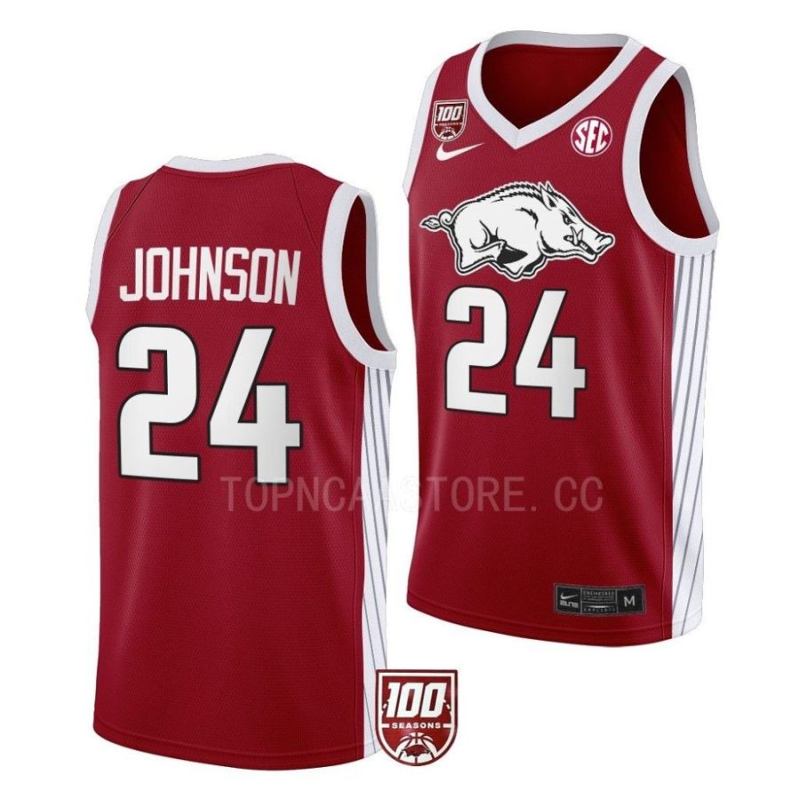 joe johnson red 100 season arkansas razorbackscollege basketball jersey scaled