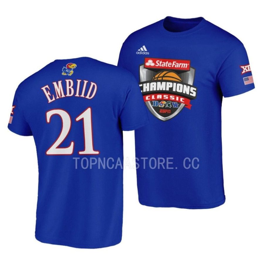 joel embiid cotton 2022 champions classic blue t shirts scaled