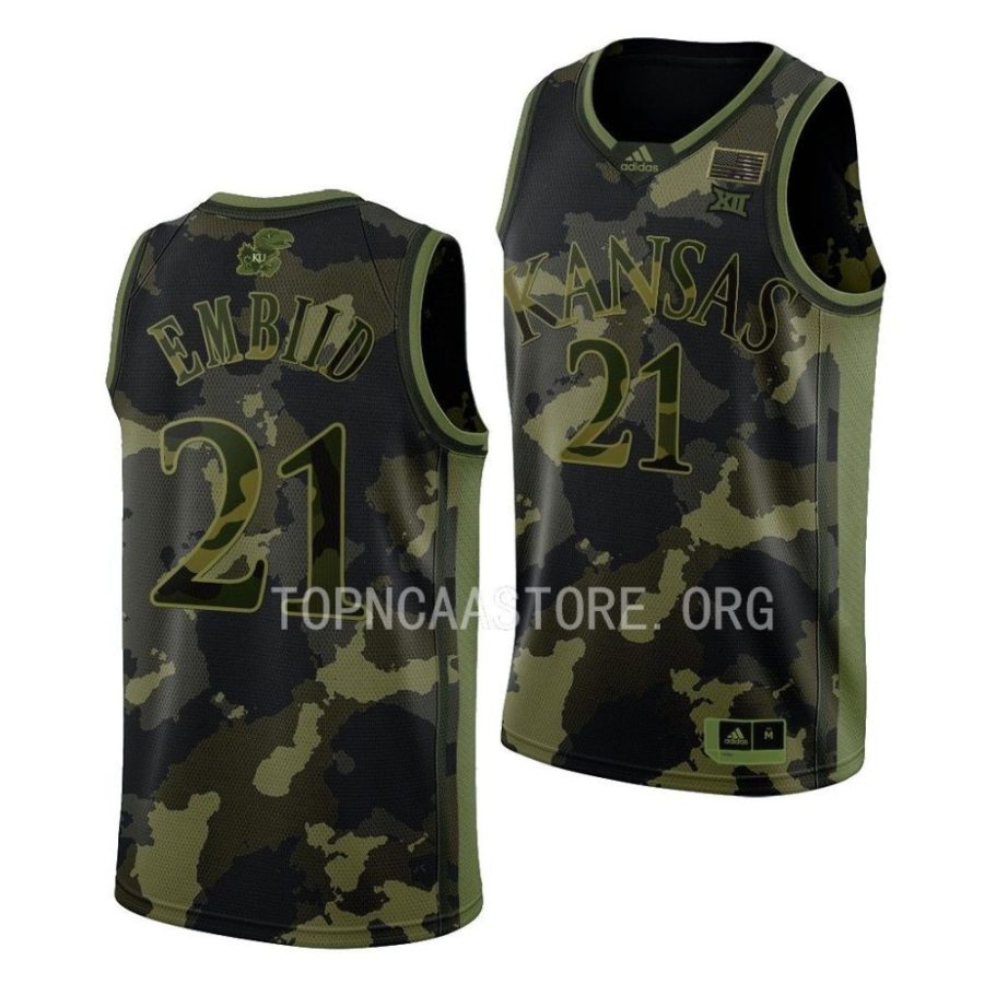 joel embiid kansas jayhawks 2023 salute to service basketball jersey scaled