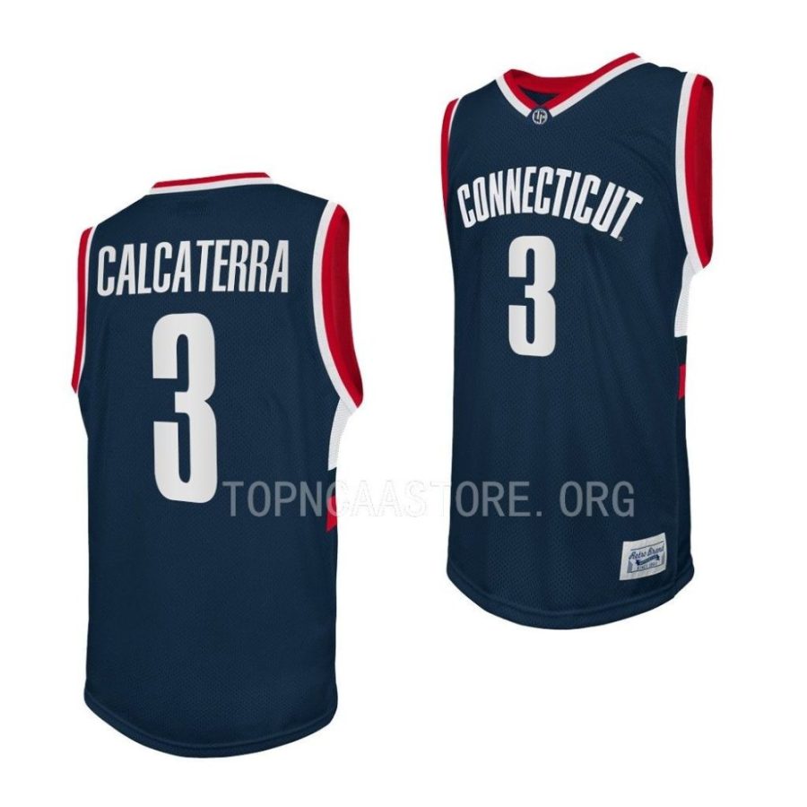 joey calcaterra uconn huskies 2022 23retro basketball navy jersey scaled