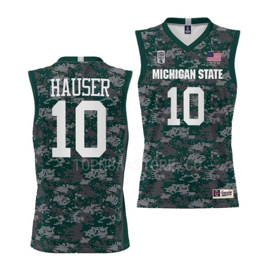 joey hauser michigan state spartans 2022 armed forces carrier classic gamegreen jersey scaled
