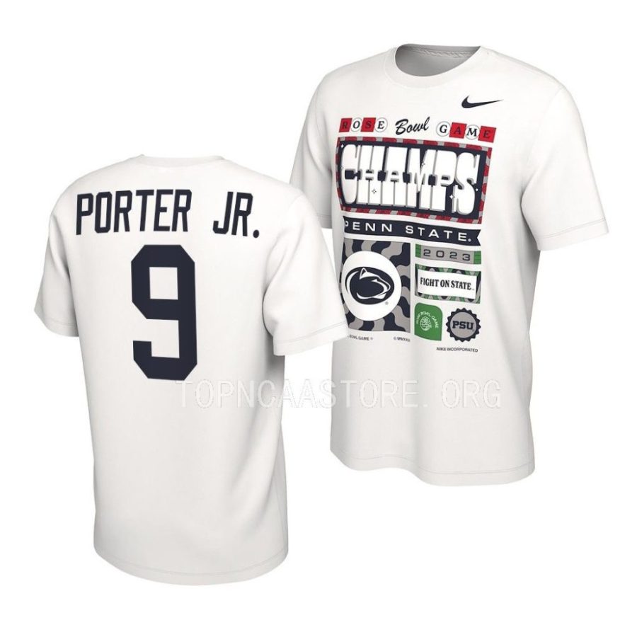 joey porter jr. locker room 2023 rose bowl champions white t shirts scaled