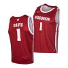 johnny davis red college basketball wisconsin badgers jersey scaled