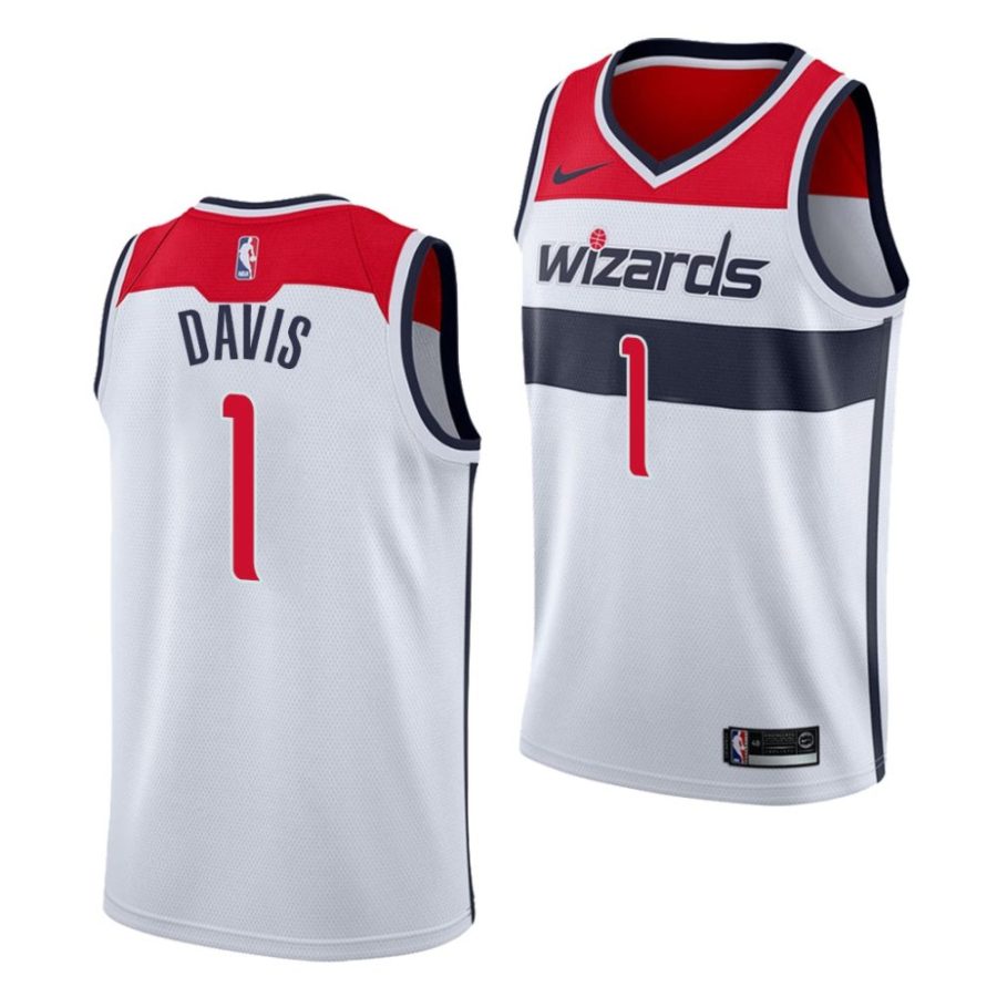 johnny davis wizards 2022 nba draft white association edition wisconsin badgers jersey scaled