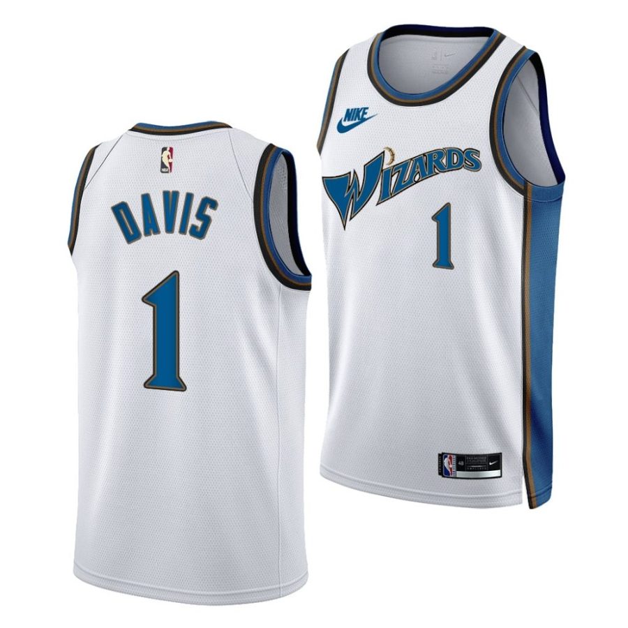 johnny davis wizards 2022 nba draft white classic edition jersey scaled