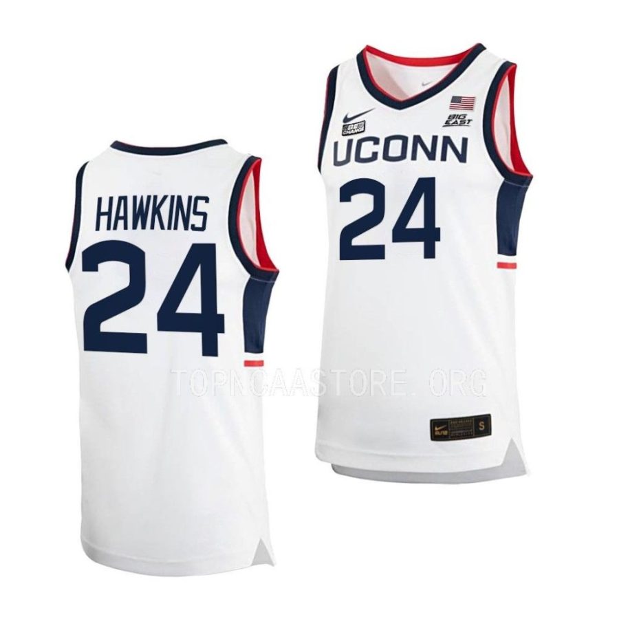 jordan hawkins uconn huskies 2022 23home basketball replicawhite jersey scaled