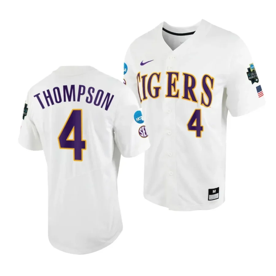 jordan thompson lsu tigers white2023 college world series menncaa baseball jersey scaled