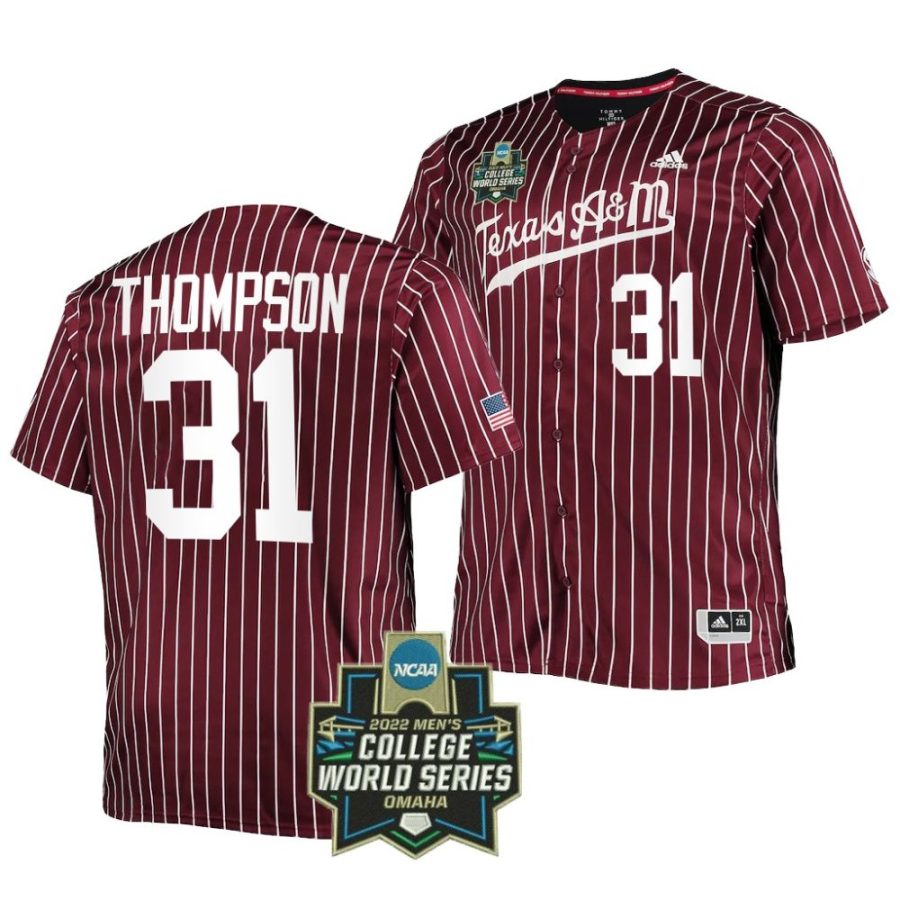 jordan thompson texas a&m aggies 2022 college world series menstripes jersey scaled