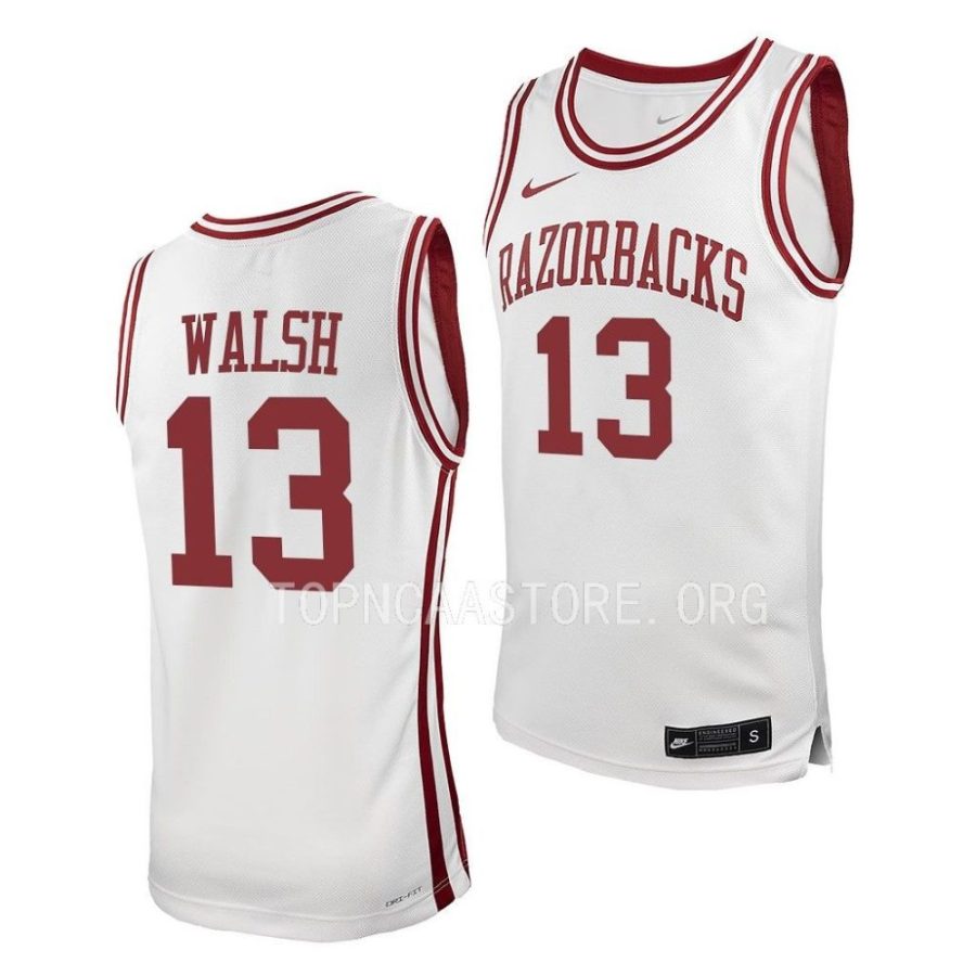 jordan walsh arkansas razorbacks 2022 23college basketball replicawhite jersey scaled