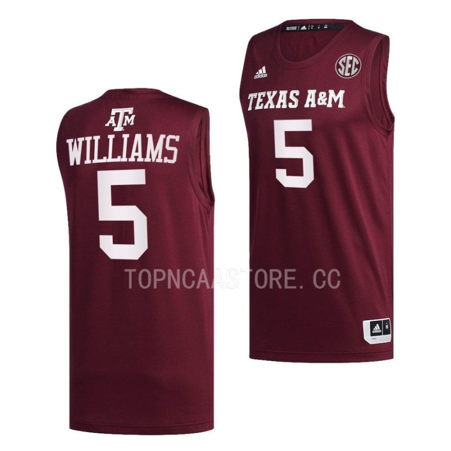 jordan williams texas am aggies 2022 23college basketball maroon jersey scaled