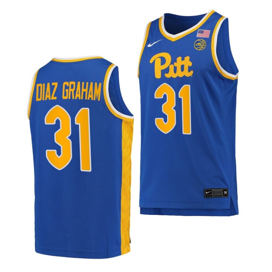 jorge diaz graham pitt panthers college basketball 2022 23 replica jersey scaled