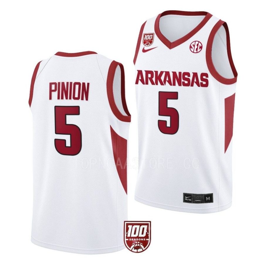 joseph pinion arkansas razorbacks 2022 23100 season college basketballwhite jersey scaled