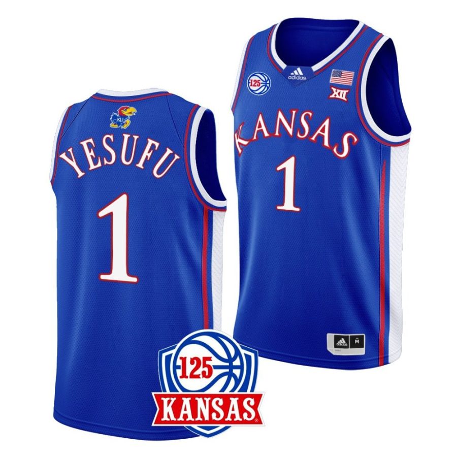 joseph yesufu blue 125th anniversary kansas jayhawksaway jersey scaled