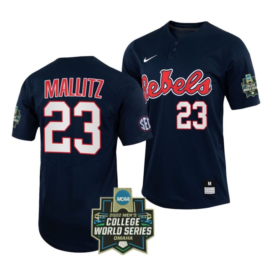 josh mallitz ole miss rebels 2022 college world series menbaseball jersey scaled