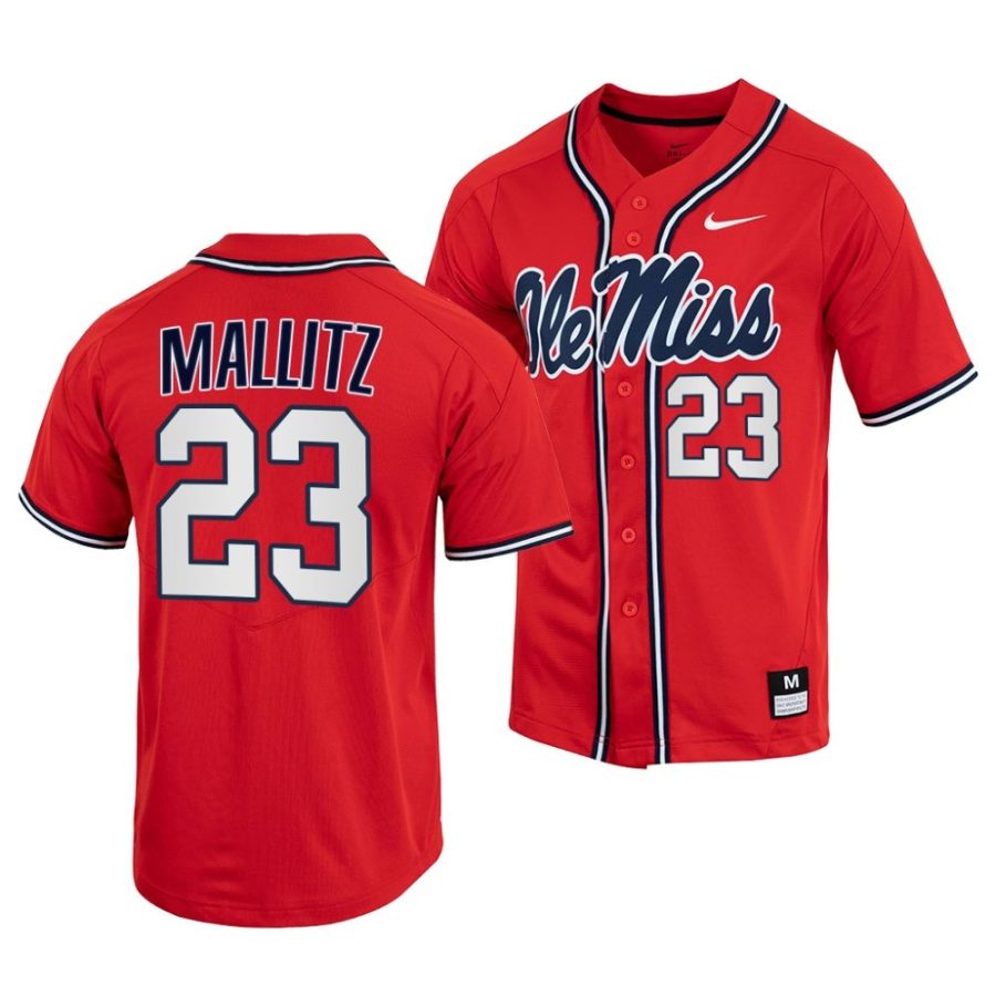 josh mallitz ole miss rebels 2022college baseball menfull button jersey scaled