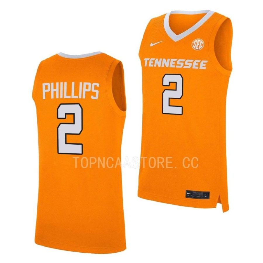 julian phillips tennessee volunteers 2022 23replica basketball orange jersey scaled