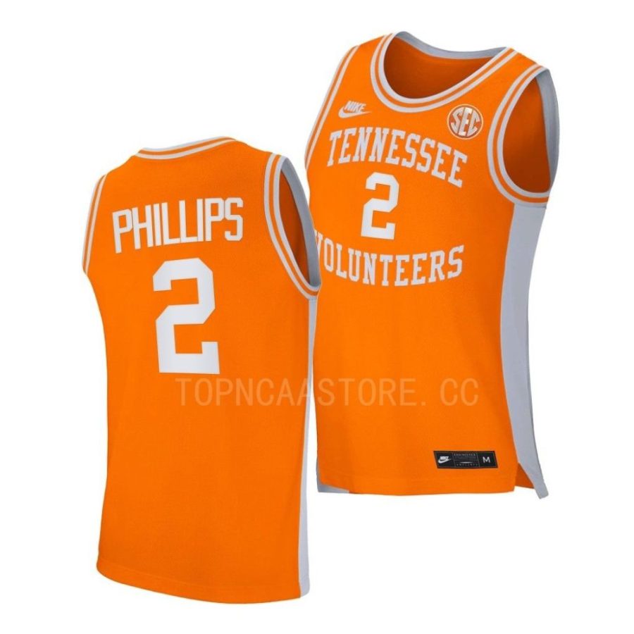 julian phillips tennessee volunteers retro basketball 2022 23 replica jersey scaled