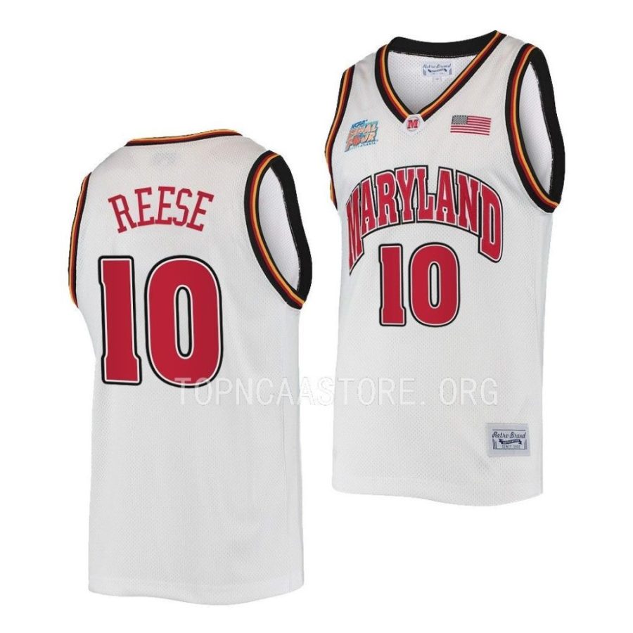 julian reese maryland terrapins 2022 23classic commemorative retro final 4white jersey scaled