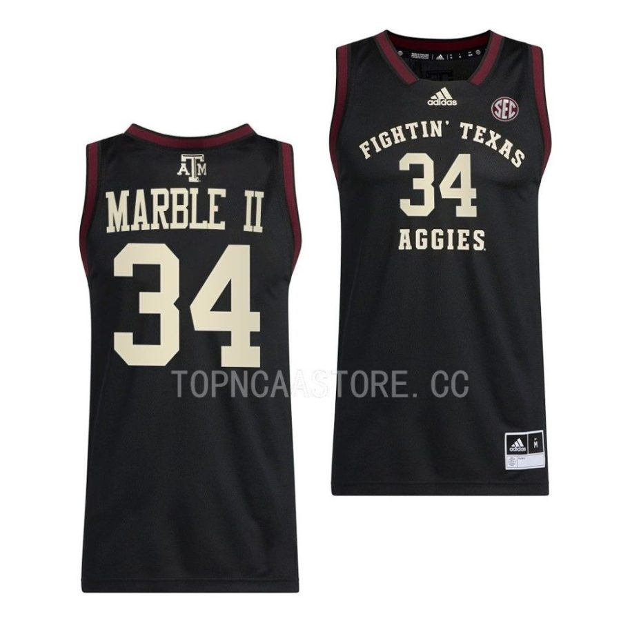 julius marble ii texas am aggies 2022 23swingman basketball black jersey scaled