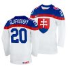 juraj slafkovsky white 2022 iihf world championship slovakia home jersey scaled