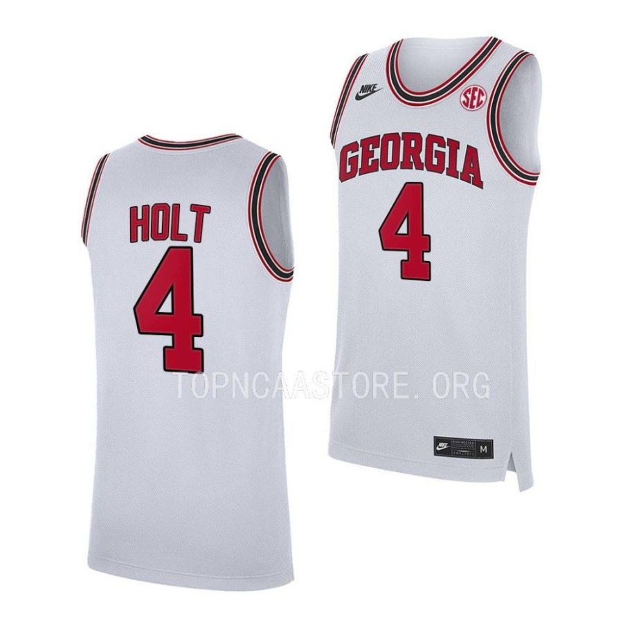 jusaun holt georgia bulldogs 2022 23home basketball replicawhite jersey scaled