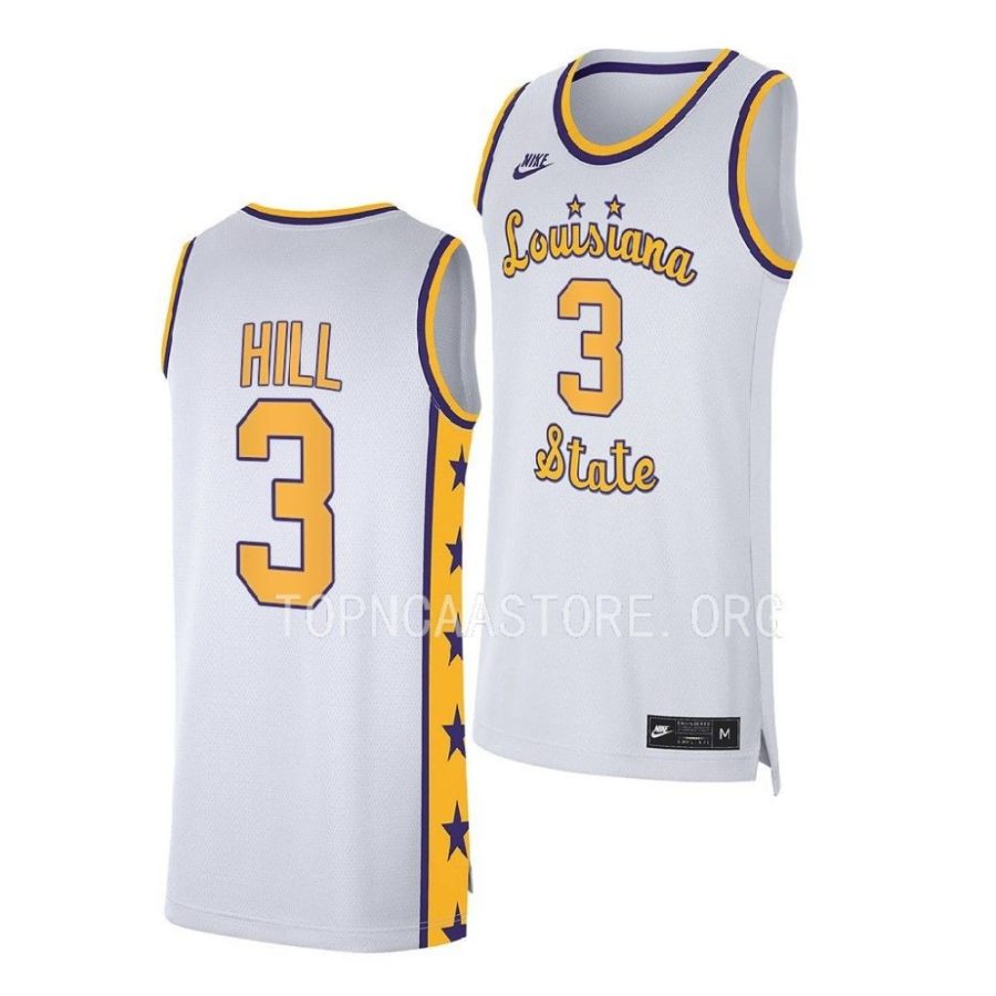 justice hill lsu tigers 2022 23replica basketball white jersey scaled