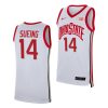 justice sueing ohio state buckeyes 2022 23college basketball white jersey scaled
