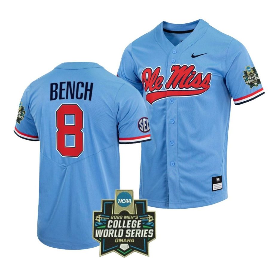 justin bench ole miss rebels 2022 college world series menbaseball jersey 0 scaled