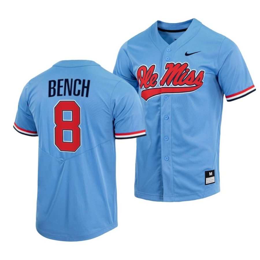 justin bench ole miss rebels 2022college baseball menfull button jersey 0 scaled