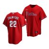 justin crawford phillies alternate 2022 mlb draft replica red jersey scaled