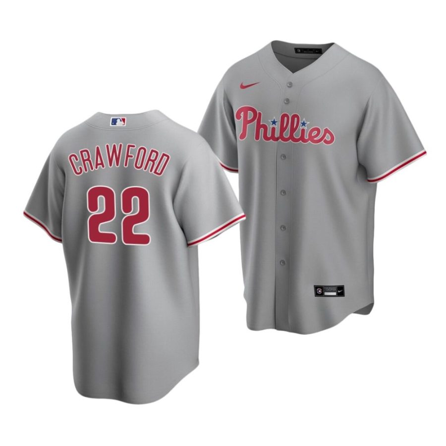 justin crawford phillies road 2022 mlb draft replica gray jersey scaled