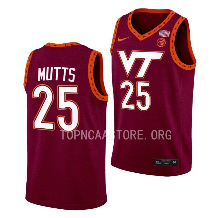 justyn mutts virginia tech hokies 2022 23swingman basketball maroon jersey scaled