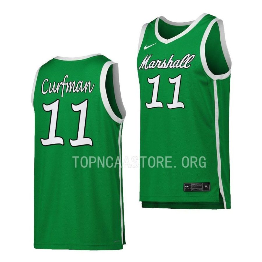 kamdyn curfman marshall thundering herd replica basketball green jersey scaled