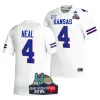 kansas jayhawks devin neal white 2023 guaranteed rate bowl champs football jersey scaled