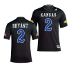 kansas jayhawks jacobee bryant black 2023alternate football replica jersey scaled
