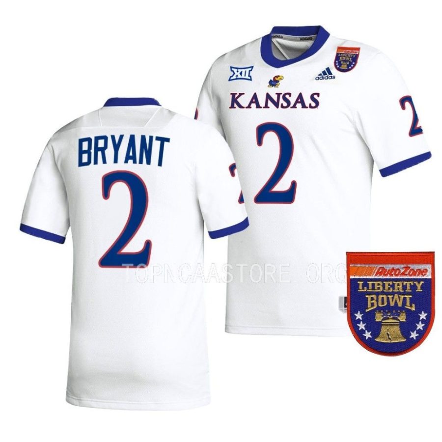 kansas jayhawks jacobee bryant white 2022 liberty bowl college football jersey scaled