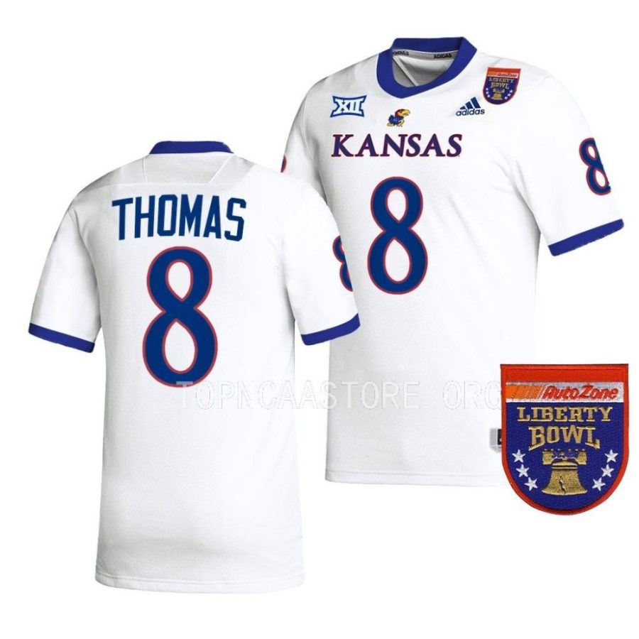 kansas jayhawks ky thomas white 2022 liberty bowl college football jersey scaled