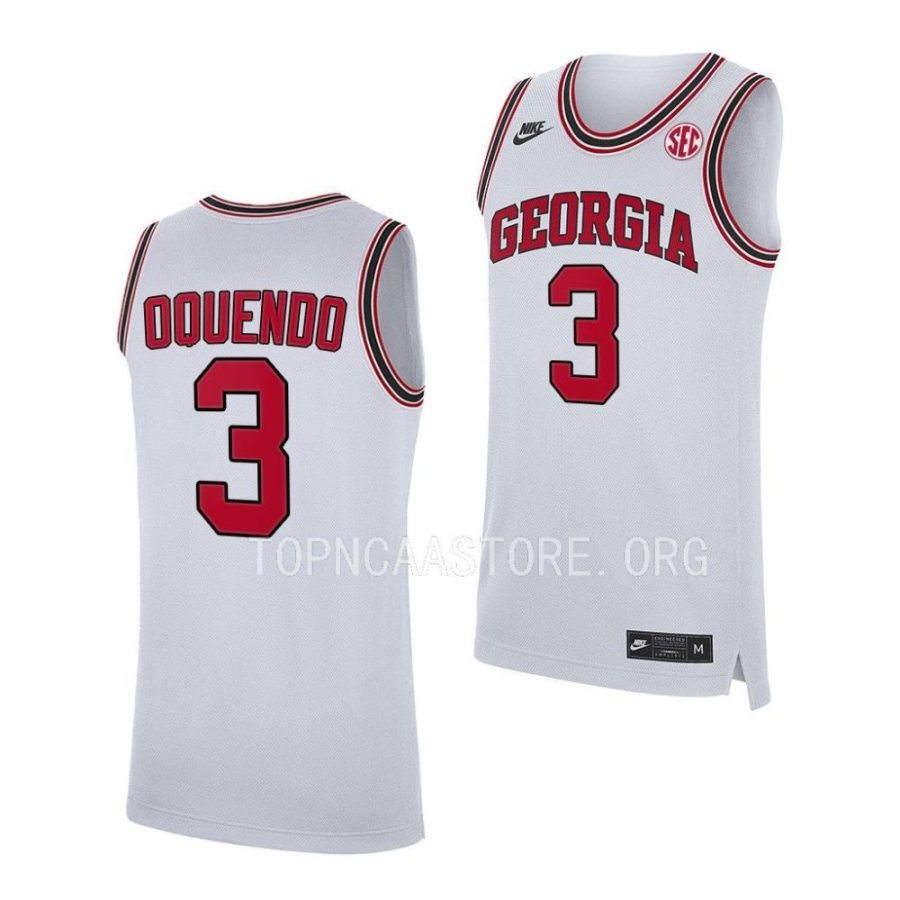 kario oquendo georgia bulldogs 2022 23home basketball replicawhite jersey scaled