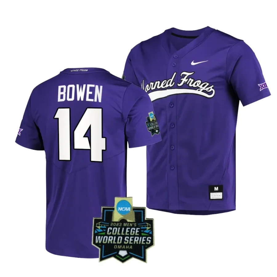 karson bowen tcu horned frogs 2023 college world series menncaa baseball jersey 0 scaled