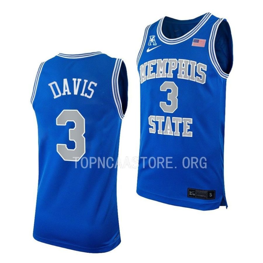 kendric davis blue throwback replica basketball jersey scaled