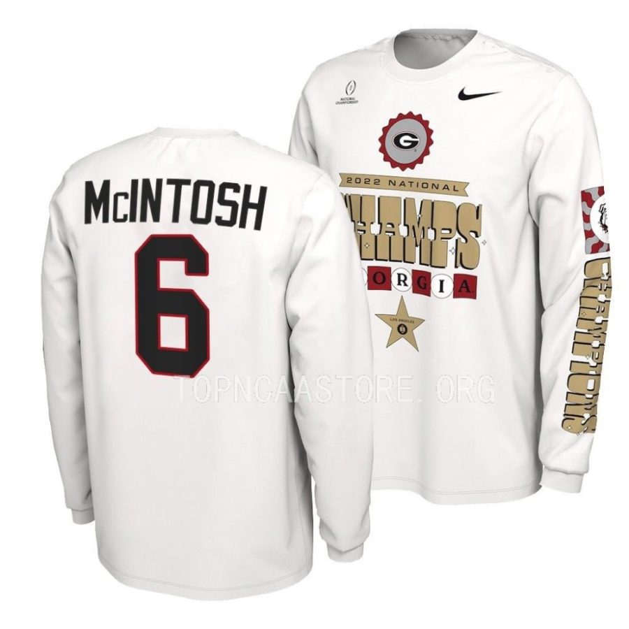 kenny mcintosh white cfbplayoff 2022 national champions celebration t shirt scaled