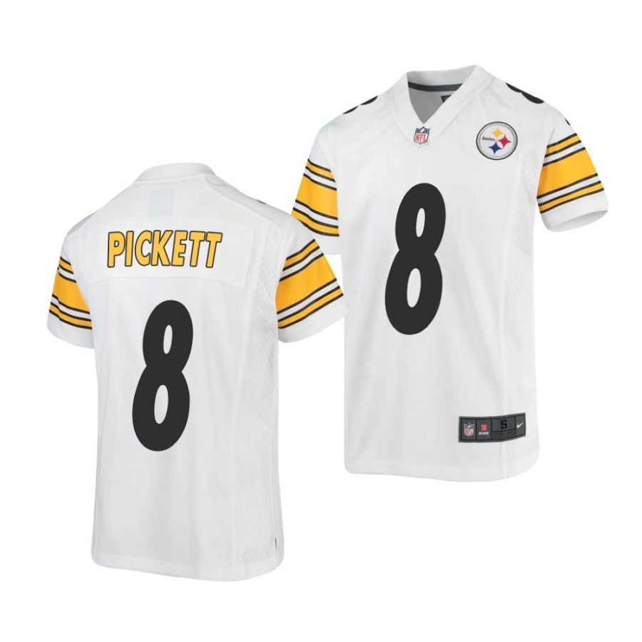 kenny pickett pittsburgh steelers 2022 nfl draft game youth white jersey scaled