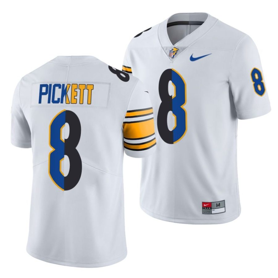 kenny pickett white 2022 nfl draft steelers x panthers jersey scaled