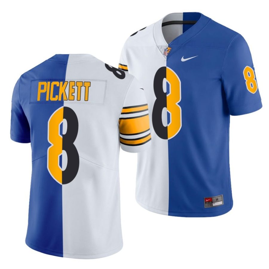 kenny pickett white royal 2022 nfl draft steelers x panthers jersey scaled