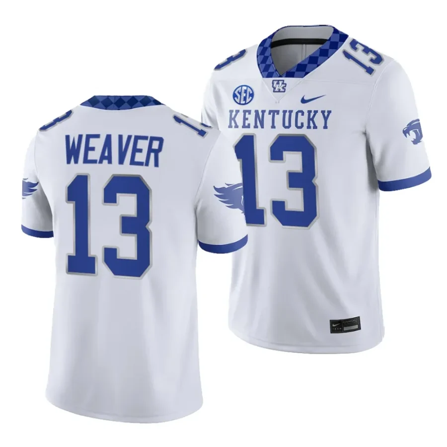 kentucky wildcats j.j. weaver white 2023college football game jersey scaled