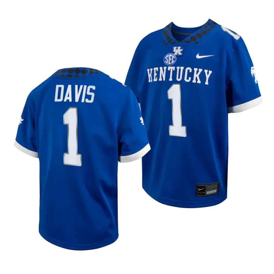 kentucky wildcats ray davis 2023 royal college football youth jersey scaled