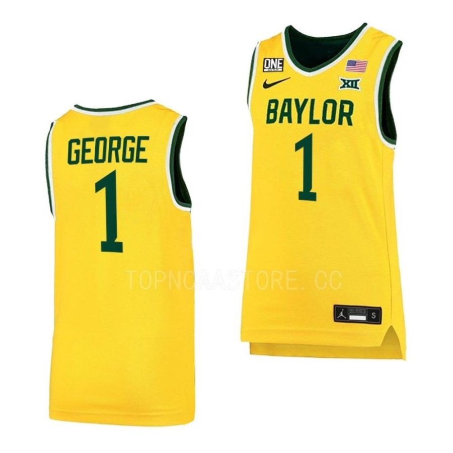 keyonte george baylor bears 2022 23college basketball gold jersey scaled