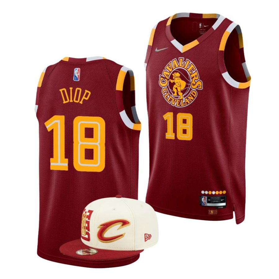 khalifa diop cavaliers city edition 2022 nba draft canaria red jersey scaled