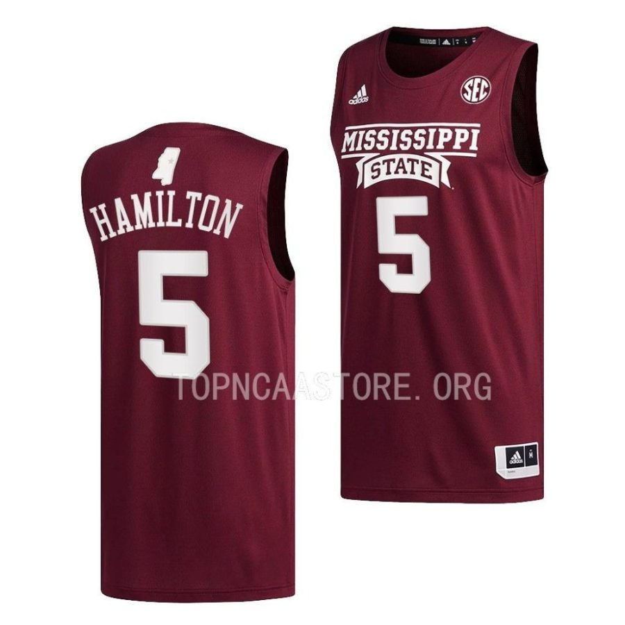 kimani hamilton mississippi state bulldogs swingman basketball maroon jersey scaled