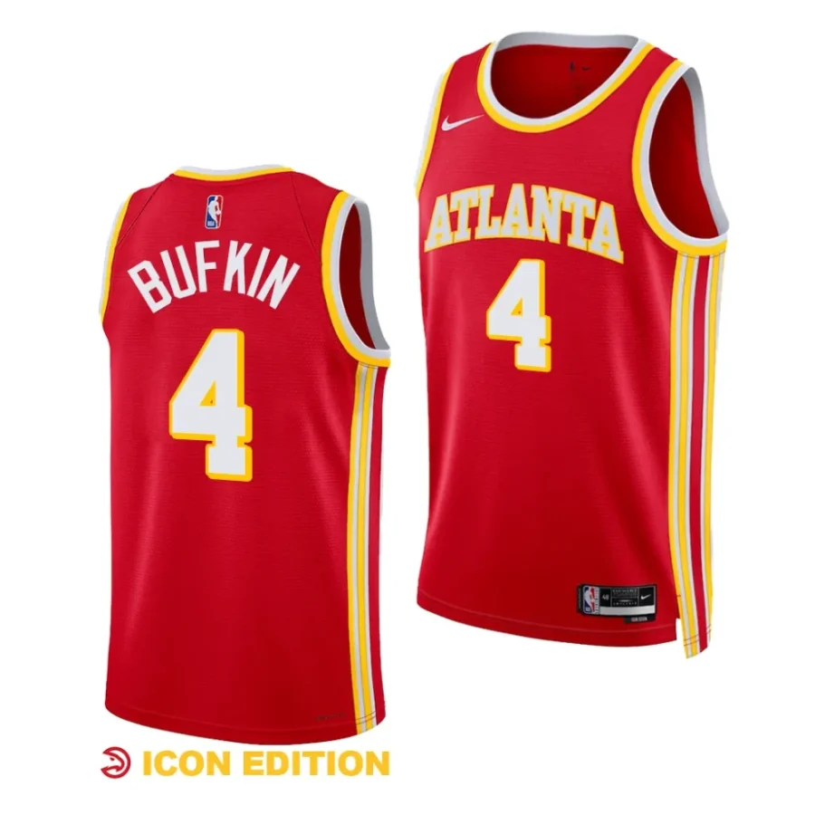 kobe bufkin hawks 2023 nba draft red icon edition men jersey scaled